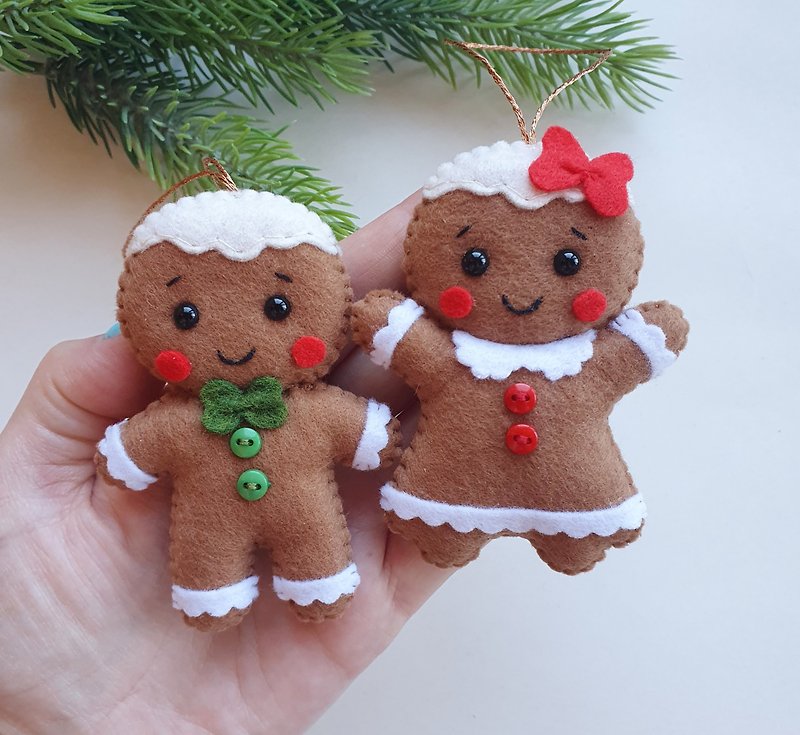Gingerbread man Christmas ornaments Christmas decor Christmas tree ornaments Gif - 玩偶/公仔 - 环保材料 