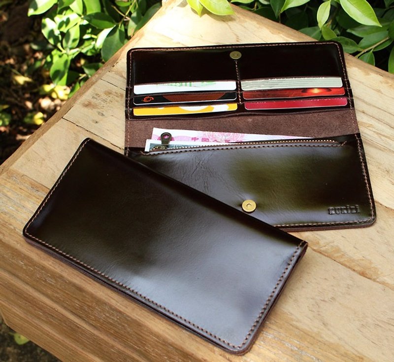 Wallet - My2 - Dark Brown (Genuine Cow Leather) / Leather Wallet / Leather Bag / Long Wallet - 皮夹/钱包 - 真皮 