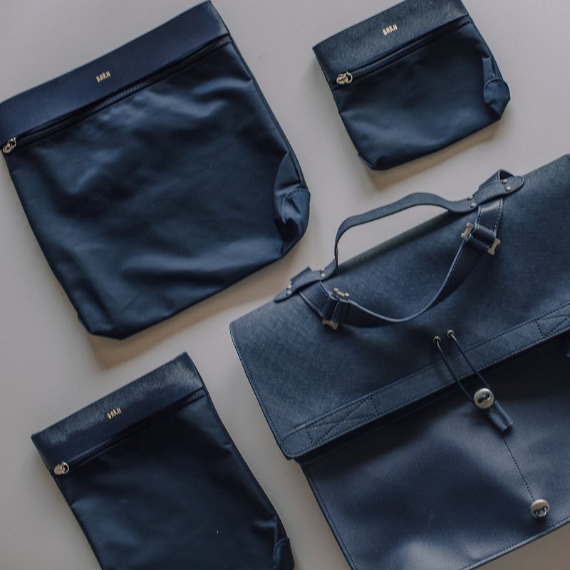 BARN Resa Bag 旅行收纳袋三件组 - 深蓝 - 化妆包/杂物包 - 环保材料 