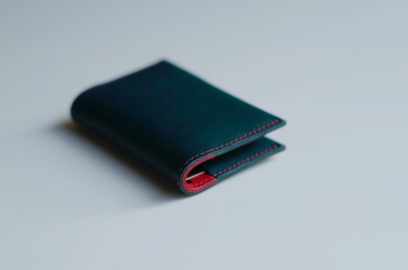迷你折叠卡包 钱包 银包 真皮 蓝色 mini fold card wallet blue - 皮夹/钱包 - 真皮 蓝色