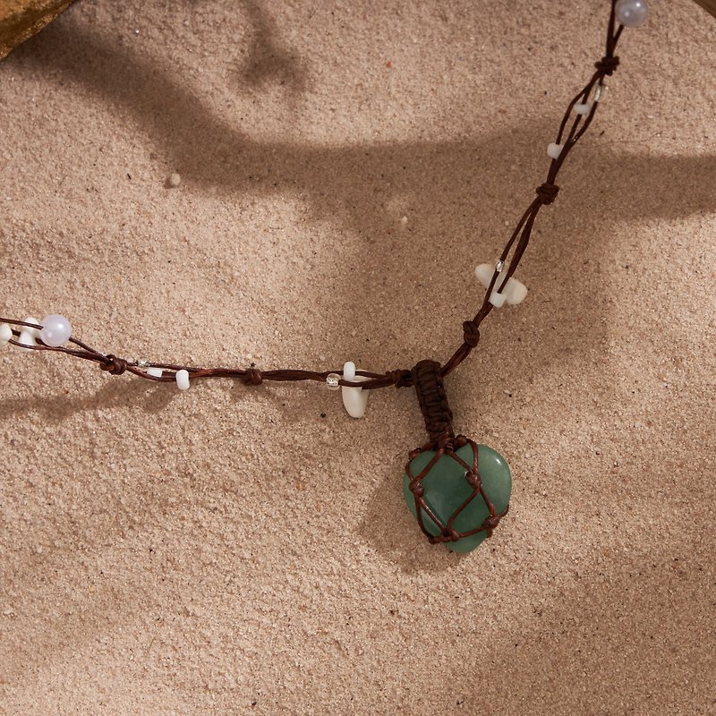 Heart Gemstone Pendent Necklaces for Women and Teen Girls (green-aventurine) - 项链 - 其他材质 