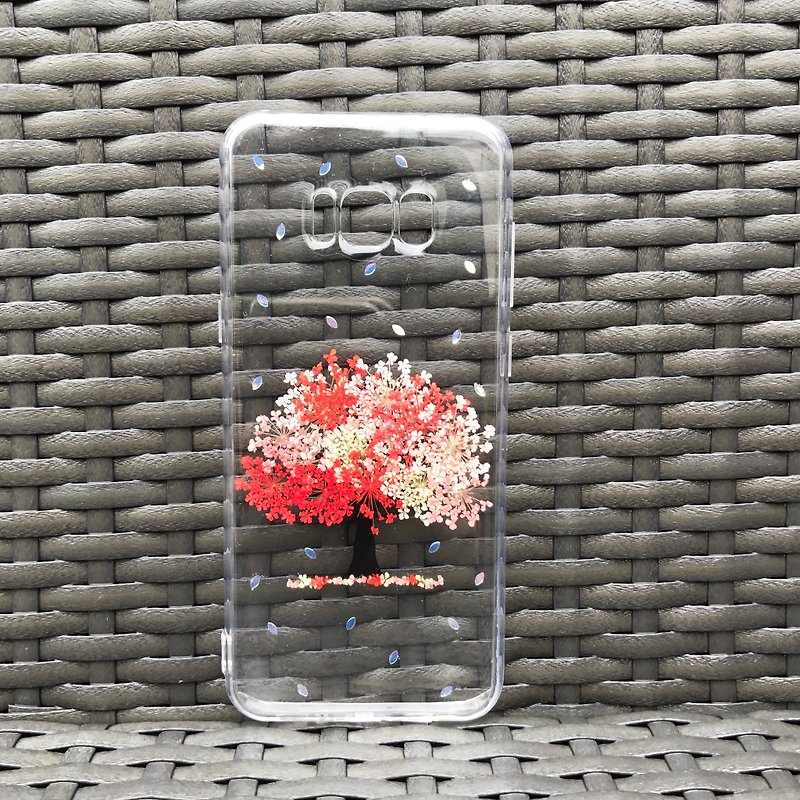 Samsung Galaxy S8 手机壳 Handmade Pressed Flowers Case 押花 干燥花 树 红色压花 026 - 手机壳/手机套 - 植物．花 红色
