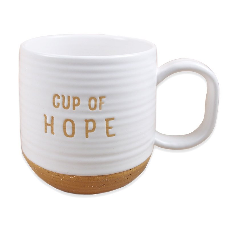 Hope希望【Hallmark-文字礼品 手拉坏马克杯】 - 咖啡杯/马克杯 - 陶 白色