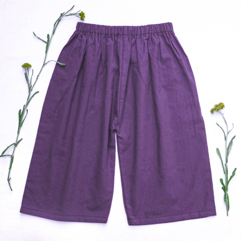 最普通的长裤 - 童装裤 - 棉．麻 紫色