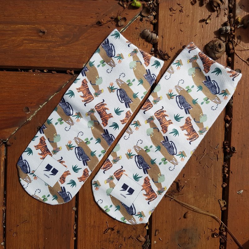 Safari World Sock - 袜子 - 棉．麻 多色
