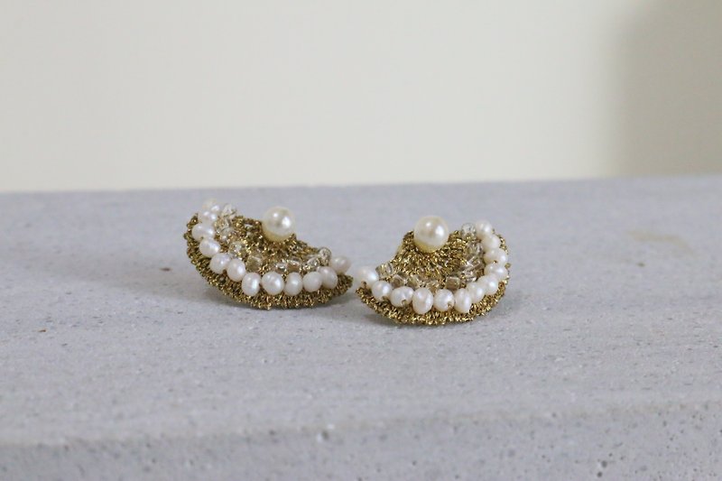耳环 珍珠 - 出游 - - 耳环/耳夹 - 宝石 金色
