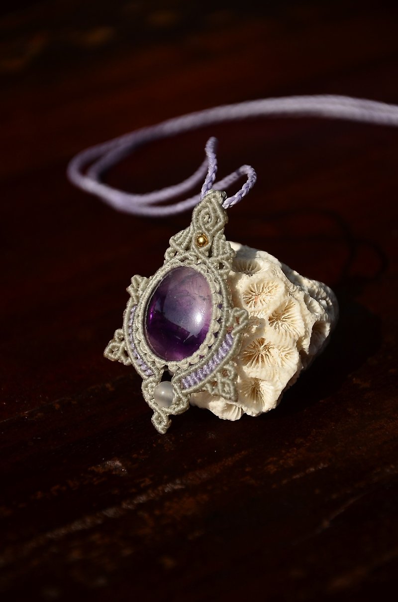 织途-紫晶手制花边编织项链 - 项链 - 宝石 紫色