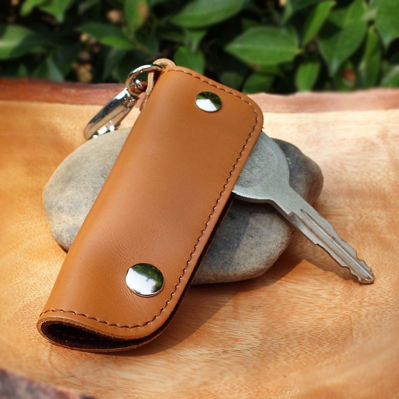 Key Case - Tan - Genuine Cow Leather / Key Case / Key Holder - 钥匙链/钥匙包 - 真皮 咖啡色