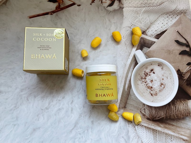 泰国 BHAWA SPA专用 天然蚕丝蚕茧洁面皂 - 脸部清洁/卸妆用品 - 丝．绢 