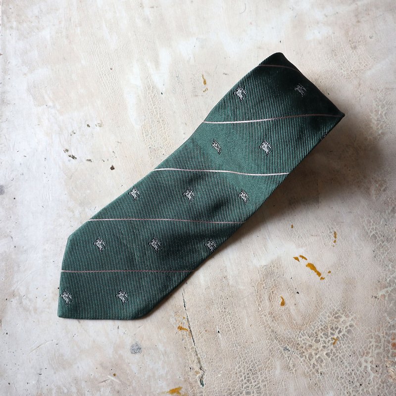 南瓜Vintage。古着 复古 英国制 Burberry 高级 领带 - 领带/领带夹 - 丝．绢 绿色