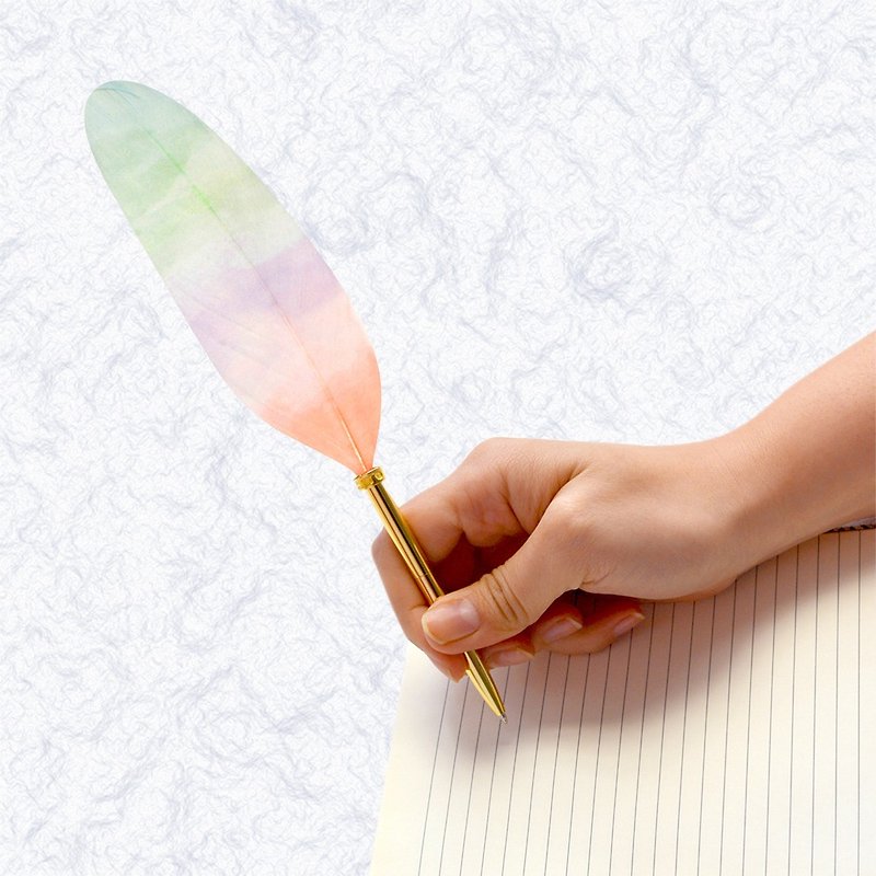 日本Quill Pen 羽毛原子笔 Shell贝壳纹系列 S02 羽毛笔 - 圆珠笔/中性笔 - 其他材质 粉红色