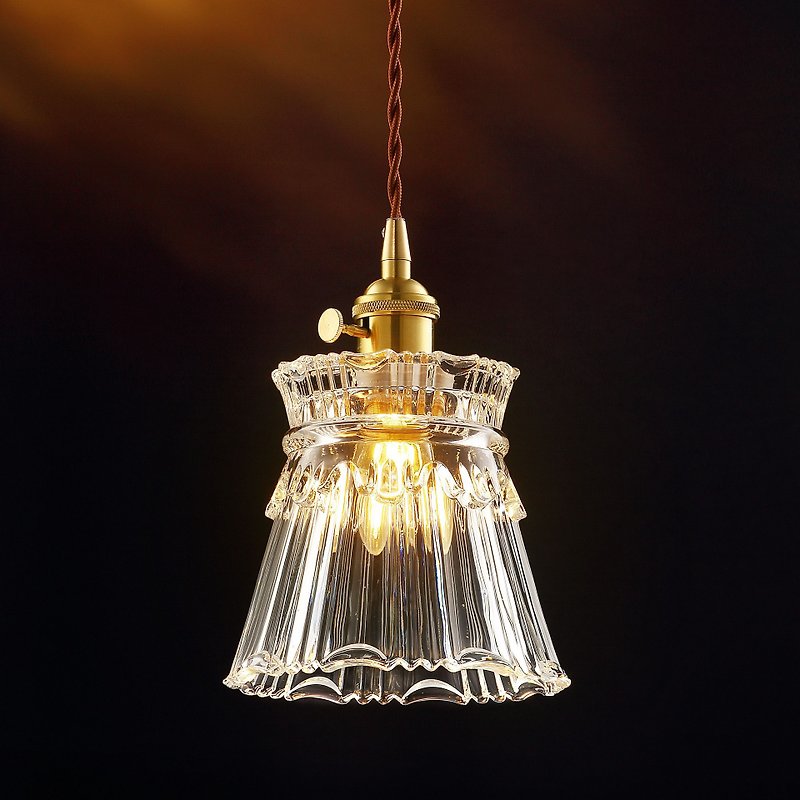 【尘年旧饰】怀旧铜制玻璃吊灯PL-1734附LED 6.5W灯泡 - 灯具/灯饰 - 玻璃 透明