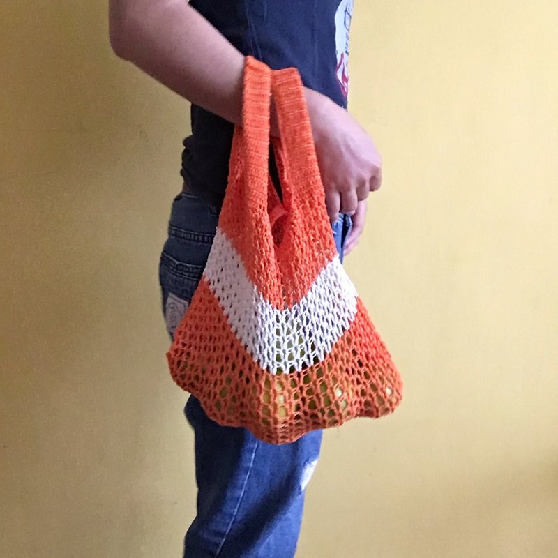 背心型扁东bag 胡萝卜橘款 - 手提包/手提袋 - 聚酯纤维 