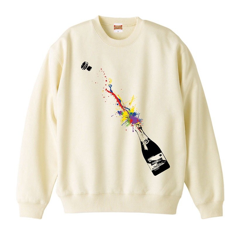 [スウェット] Champagne - 男装上衣/T 恤 - 棉．麻 白色