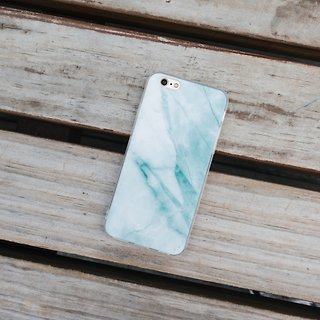 原创宝石绿大理石 iPhone Samsung 手机保护壳 硬壳 透明软边
