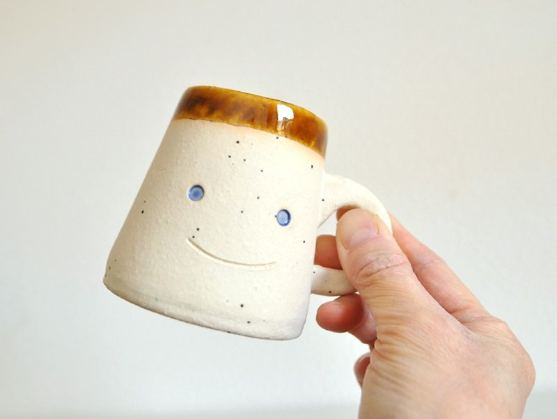 smile cup - 花瓶/陶器 - 陶 白色