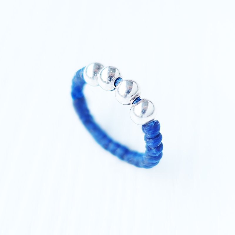 BOHO波希米亚- 防水定制化纯银戒指 - 戒指 - 防水材质 蓝色