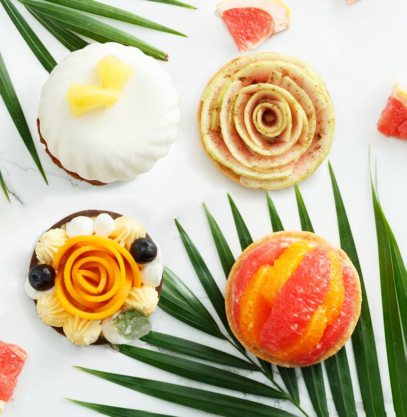 【LeFRUTA朗芙】夏至轻甜。水果小塔礼盒/3寸4入 - 蛋糕/甜点 - 新鲜食材 黄色