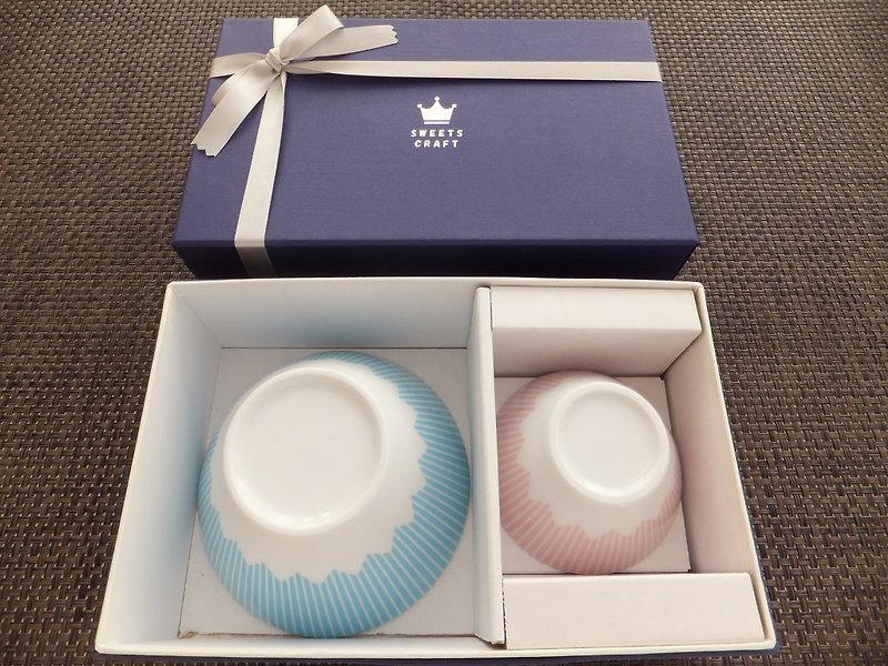 富士山セット (マルチボール  + カップL)　専用 GIFT BOX 入り　２個セット　お好みの色を選択してください - 碗 - 瓷 多色