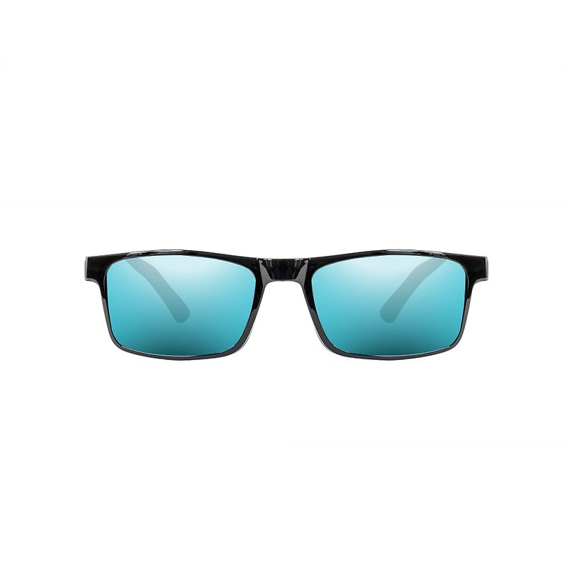 磁吸式太阳眼镜 细长版/蓝色偏光镜片∣礼物 - 墨镜 - 其他材质 黑色
