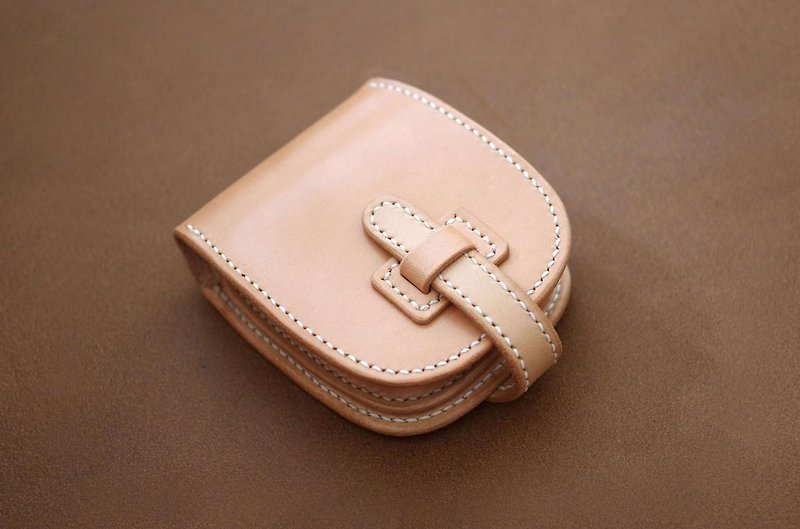 本革サドルレザーの二つ折財布【受注製作】 - 皮夹/钱包 - 真皮 卡其色