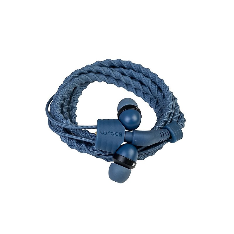 英国 Wraps【Talk】经典编织手环耳机 - 通话式 丹宁 - 耳机 - 聚酯纤维 蓝色