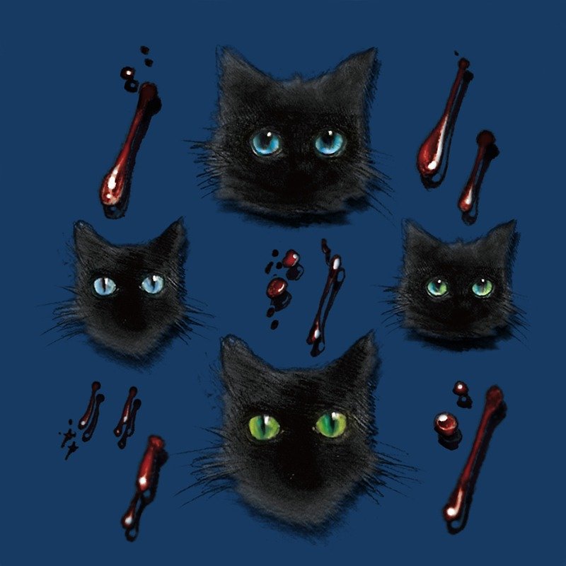 记号诗歌 - 小黑猫与小咬痕2 彩色版 插画刺青贴纸 vampire吸血 - 纹身贴 - 其他材质 黑色