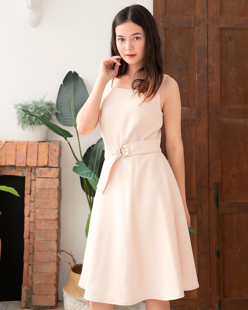 Cream color dress formal party vintage style dress light sundress wedding dress - 洋装/连衣裙 - 聚酯纤维 白色