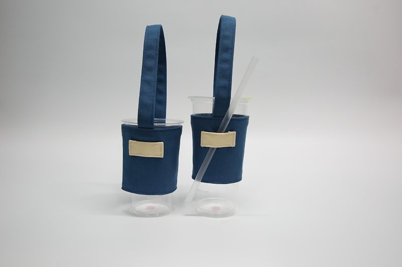 多彩系列-鲸鱼蓝  环保杯套 饮料杯套 饮料提袋 - 随行杯提袋/水壶袋 - 棉．麻 蓝色