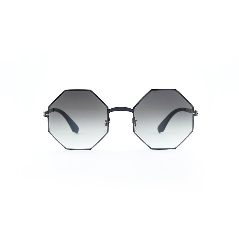 德国薄钢/多边形墨镜【无螺丝设计】-质感哑枪色 - 眼镜/眼镜框 - 不锈钢 