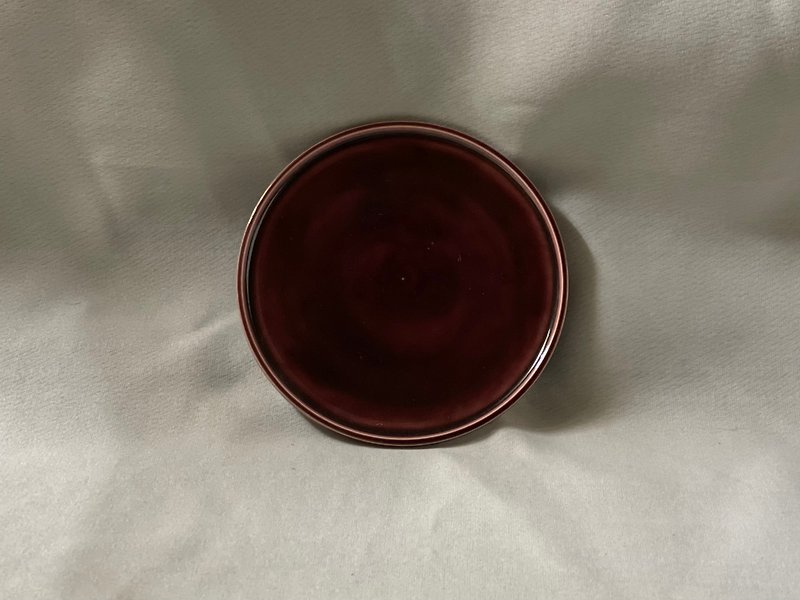 銘々皿　紫交趾 15.5cm - 盘子/餐盘/盘架 - 瓷 红色