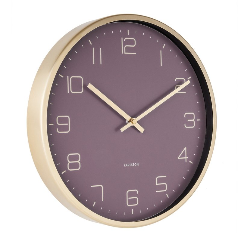 Karlsson 亮金框紫色挂钟Wall clock Gold Elegance purple - 时钟/闹钟 - 其他金属 紫色