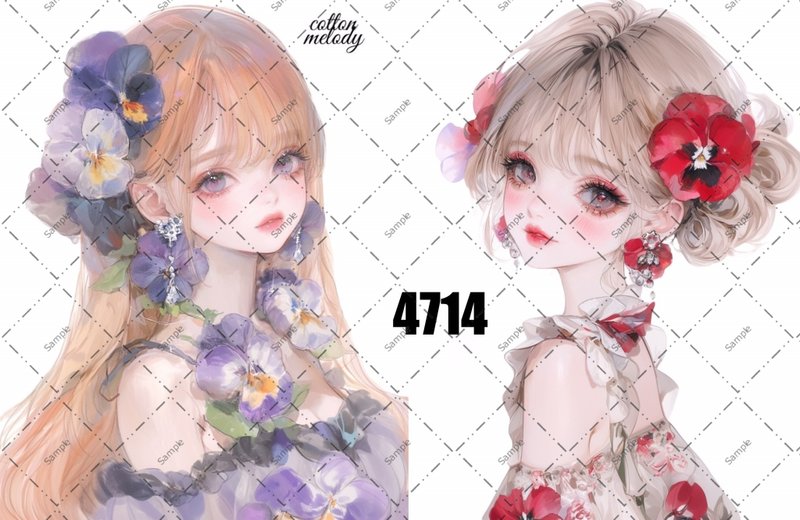 原创贴纸 no.4714 人物贴纸 原创贴纸 原创人物贴纸 装饰贴纸 棉质旋律 - 贴纸 - 纸 