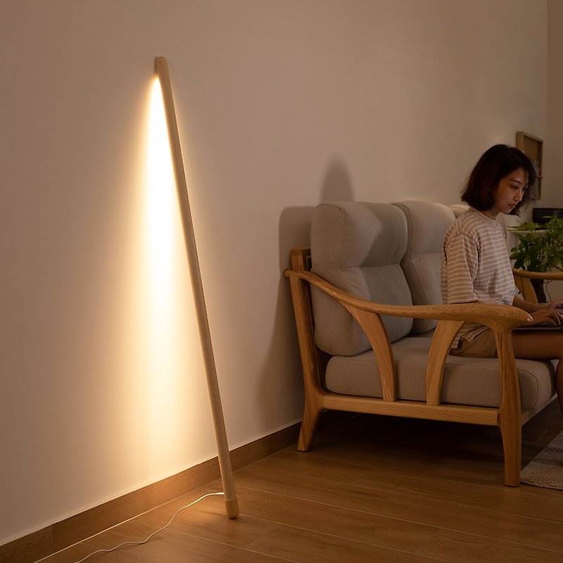 立式落地灯ins风设计感日系卧室床头客厅沙发旁边LED氛围灯 - 灯具/灯饰 - 木头 多色