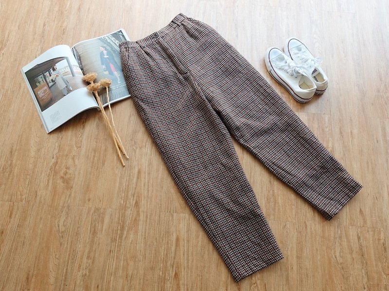 Vintage下着 / 格纹毛料长裤 no.78 - 女装长裤 - 其他材质 多色