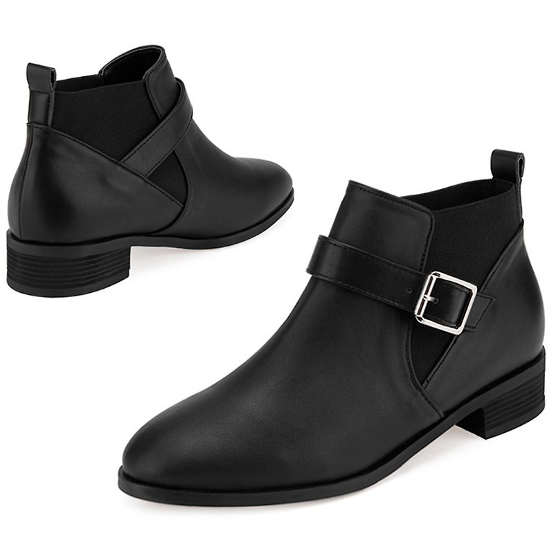 SPUR 环扣短靴 LF7069 BLACK - 女款短靴 - 人造皮革 黑色