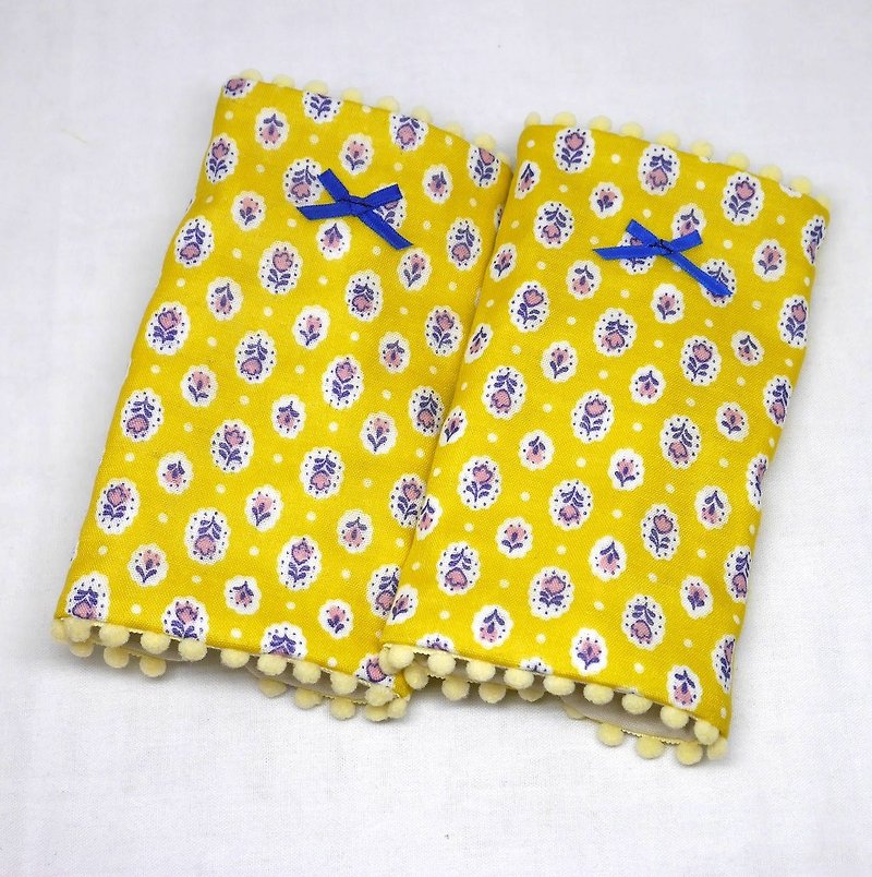 Japanese Handmade 8-layer-gauze droop sucking pads - 围嘴/口水巾 - 棉．麻 黄色