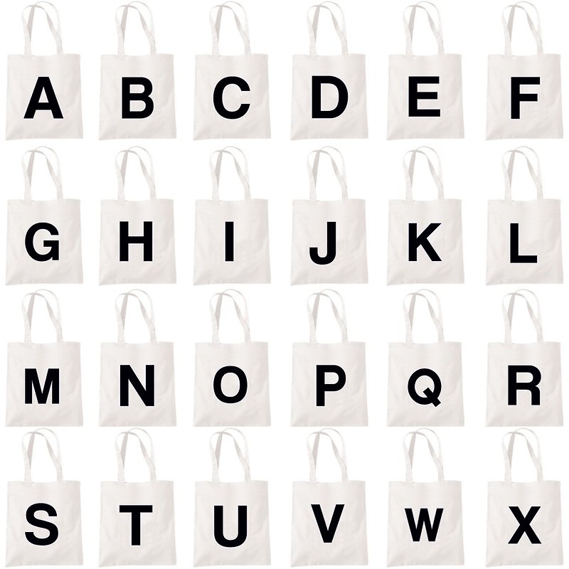 Big A ~ Z 帆布包 购物袋 米白 英文 字母 定制 礼物 情人 - 侧背包/斜挎包 - 其他材质 白色