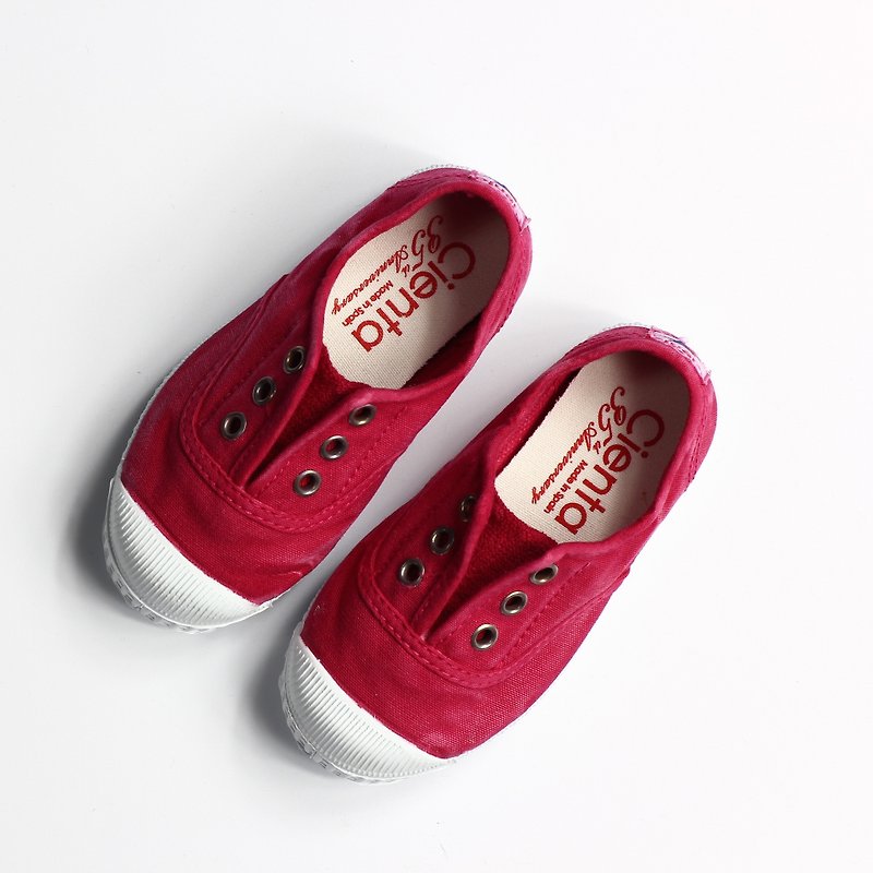 西班牙国民帆布鞋 CIENTA 童鞋 洗旧 桃红色 香香鞋 70777 66 - 童装鞋 - 棉．麻 红色