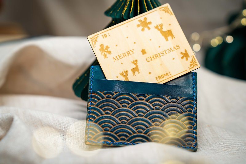 圣诞礼品包 - 名片夹/名片盒 - 真皮 蓝色