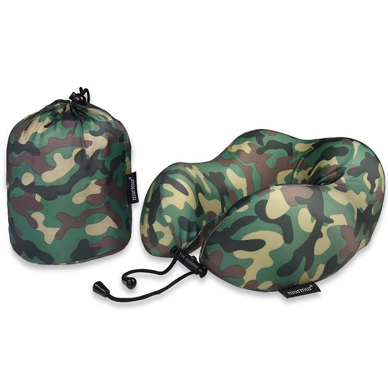 murmur旅行颈枕-迷彩绿 | U型护颈枕推荐(附收纳袋) - 颈枕/旅行枕 - 聚酯纤维 绿色