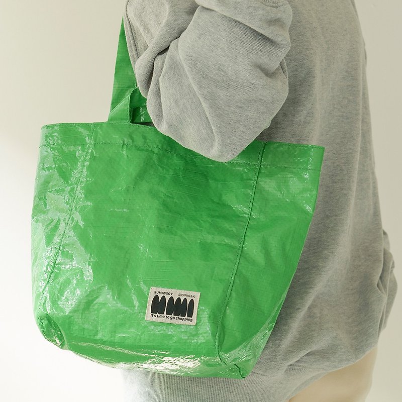方便系列 大容量便攜購物袋 迷你單肩包飯盒袋 防水可清洗 羅勒綠 - 手提包/手提袋 - 聚酯纤维 绿色