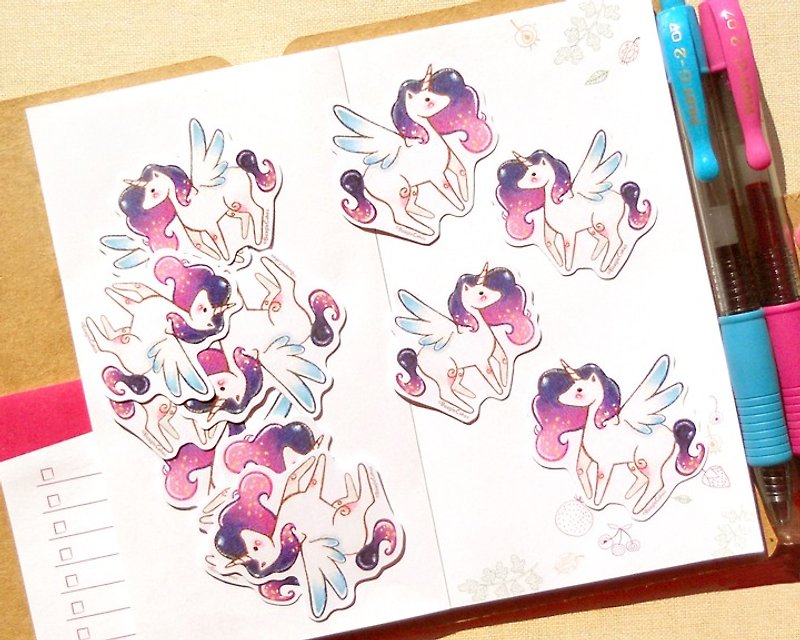 独角兽贴纸 (12入) - Unicorn Stickers - 贴纸 - 纸 多色