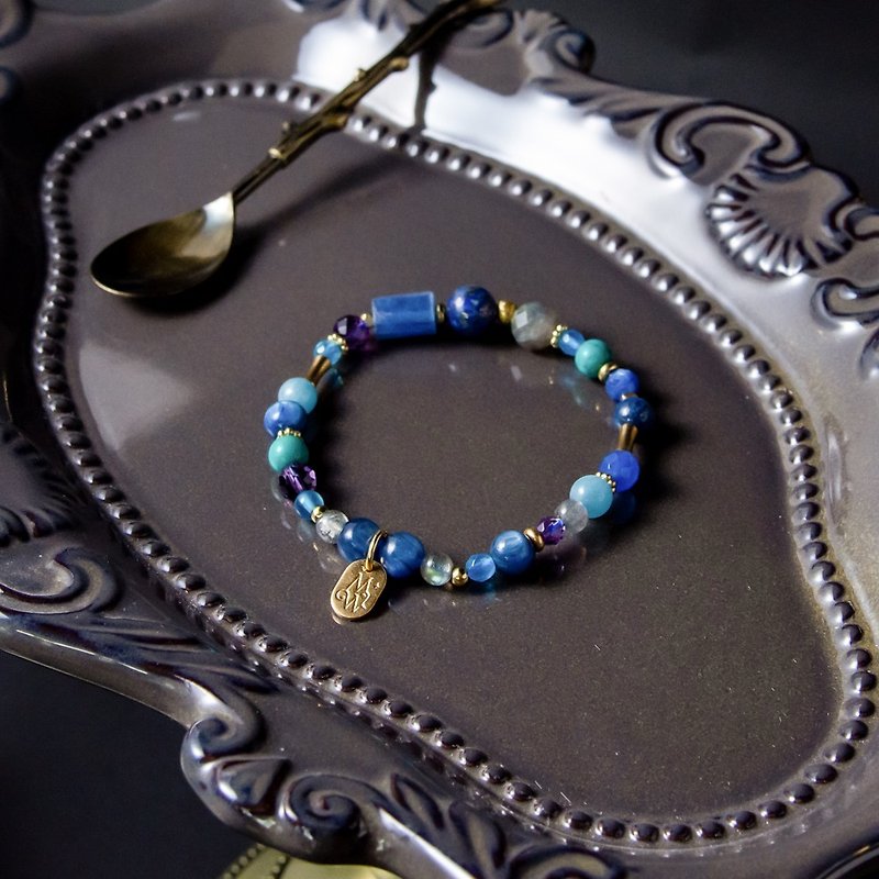 海底宝藏 // C1224蓝晶喉轮设计手链 - 手链/手环 - 宝石 