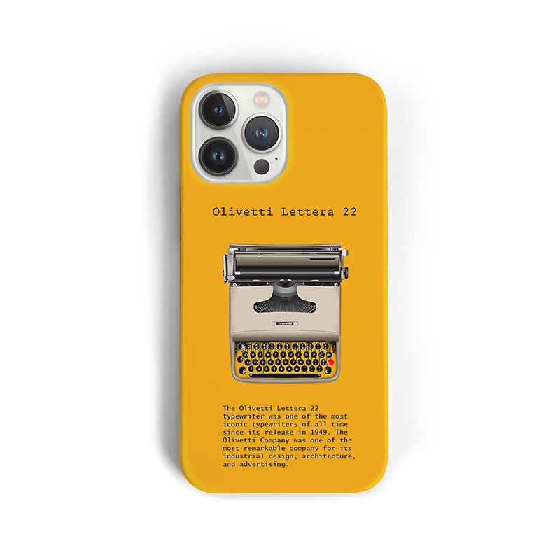 Type writer Olivetti Lettera - Yellow Phone case - 手机壳/手机套 - 塑料 黄色