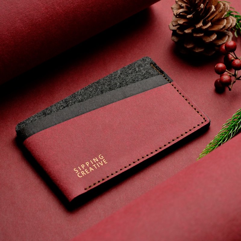 信用卡夹【可加购雷雕刻字】/五色可选 - 皮夹/钱包 - 纸 红色