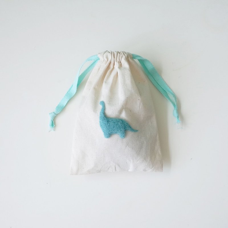 【Q-cute】小束口袋系列-雷龙 - 化妆包/杂物包 - 棉．麻 蓝色