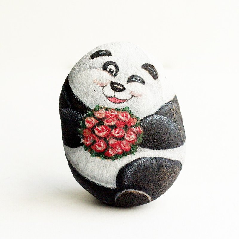 valentine gift from Panda stone. - 玩偶/公仔 - 石头 红色