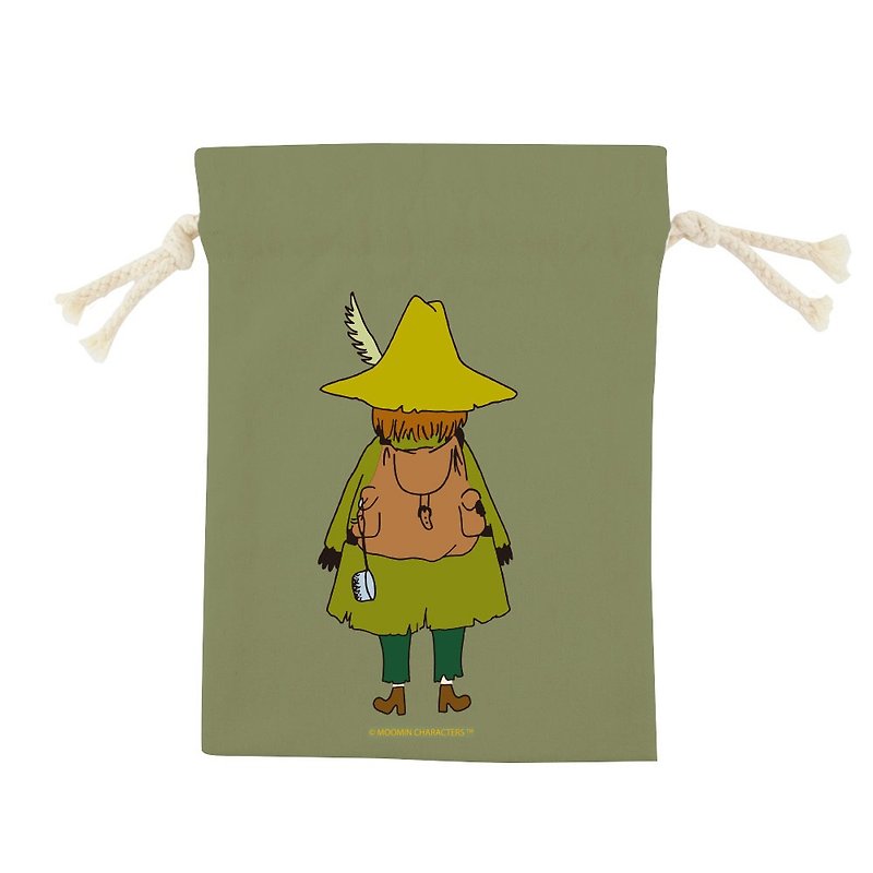 MOOMIN授权 -彩色束口袋  阿金(军绿) - 化妆包/杂物包 - 棉．麻 绿色