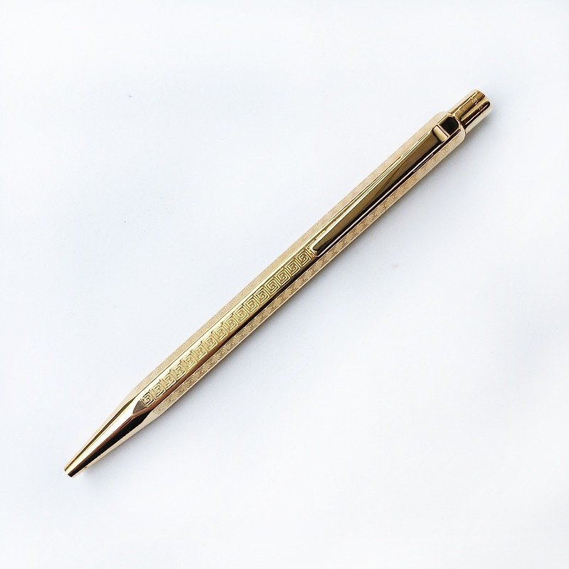 CARAN d'ACHE 卡塔尔艾可朵复古纹路原子笔 | 瑞士 弹性笔夹 复古 - 圆珠笔/中性笔 - 其他金属 金色